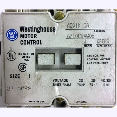 Westinghouse Model J Size 1 Motor Starter