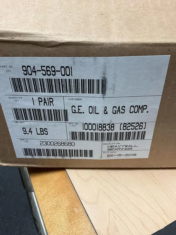 G.E. OIL & GAS COMP HEAVYWALL BEARINGS OEM PN: 904-569-001