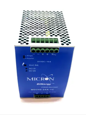 NEW MICRON DIN-RAIL POWER SUPPLY 24 V DC 240 W SINGLE PHASE