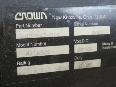 Used CROWN W11AB02 020347-001 Motors (misc) Texas US | Aucto #1307023