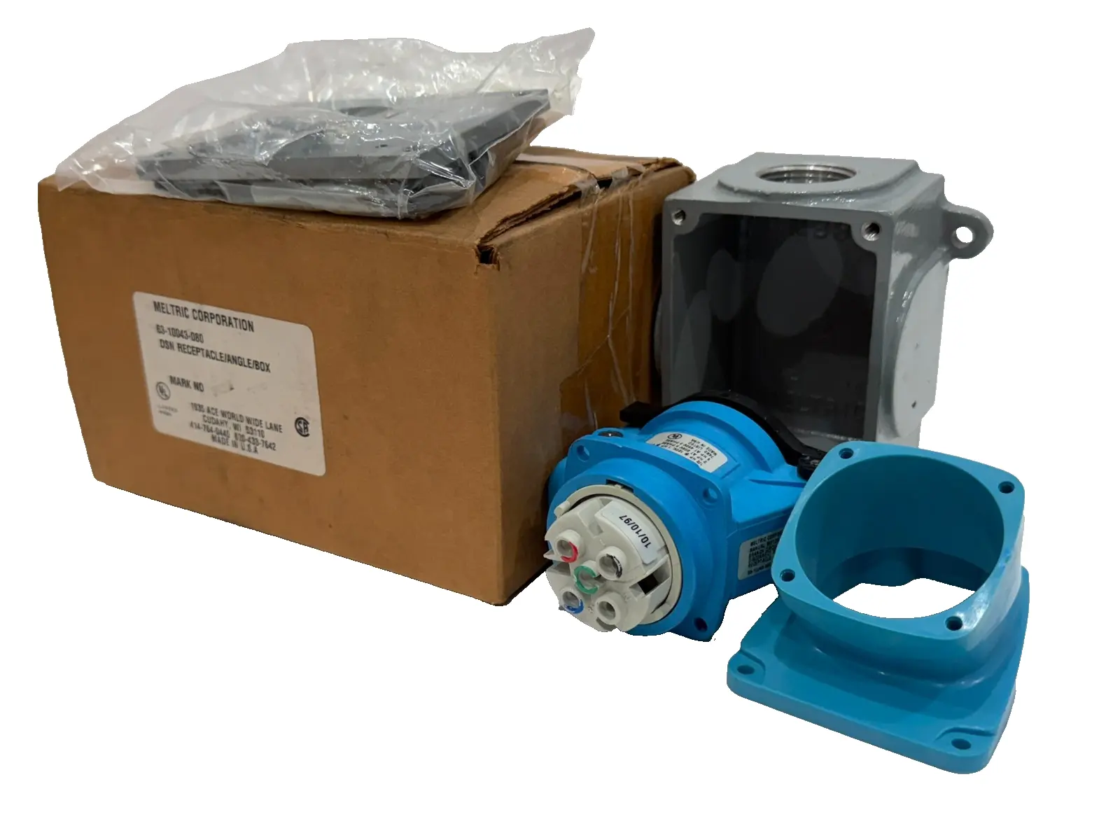 NEW MELTRIC CORP. 63-10043-080 DSN RECEPTACLE ANGLE BOX 20AMP 6310043080