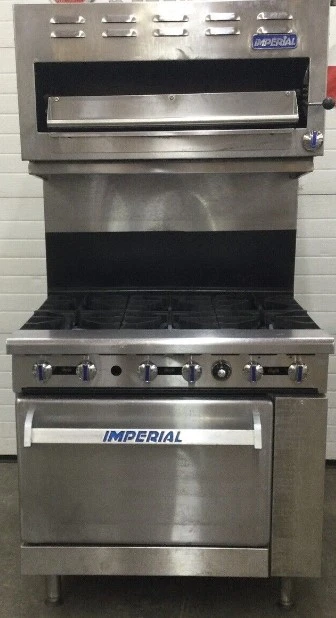 167-0115 Imperial IR-6/IRSB-36 36” Gas Range & Stove with Salamander Broiler