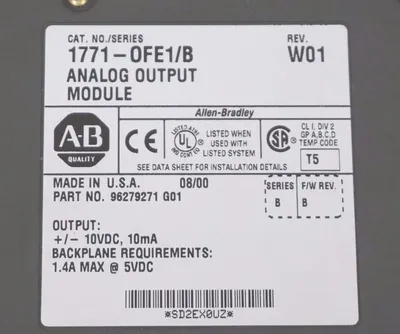 USED ALLEN BRADLEY 1771-OFE1 ANALOG MODULE SER. B, REV. W01, 1771OFE1