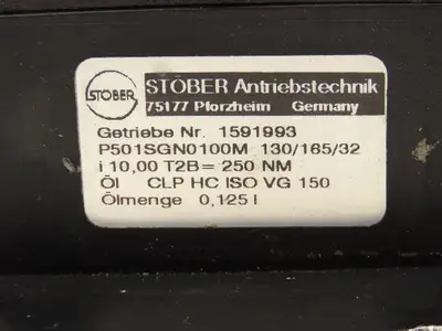 Stober P501SGN0100M 130/165/32 Inline Servo Gearhead 10:1 Gearbox Reducer 250Nm