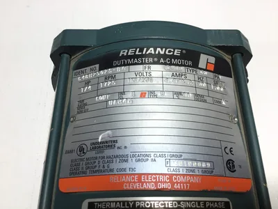 Reliance Electric 648H2502S-BG Motor Single Phase 1725RPM 115/230V 60Hz 1/4HP