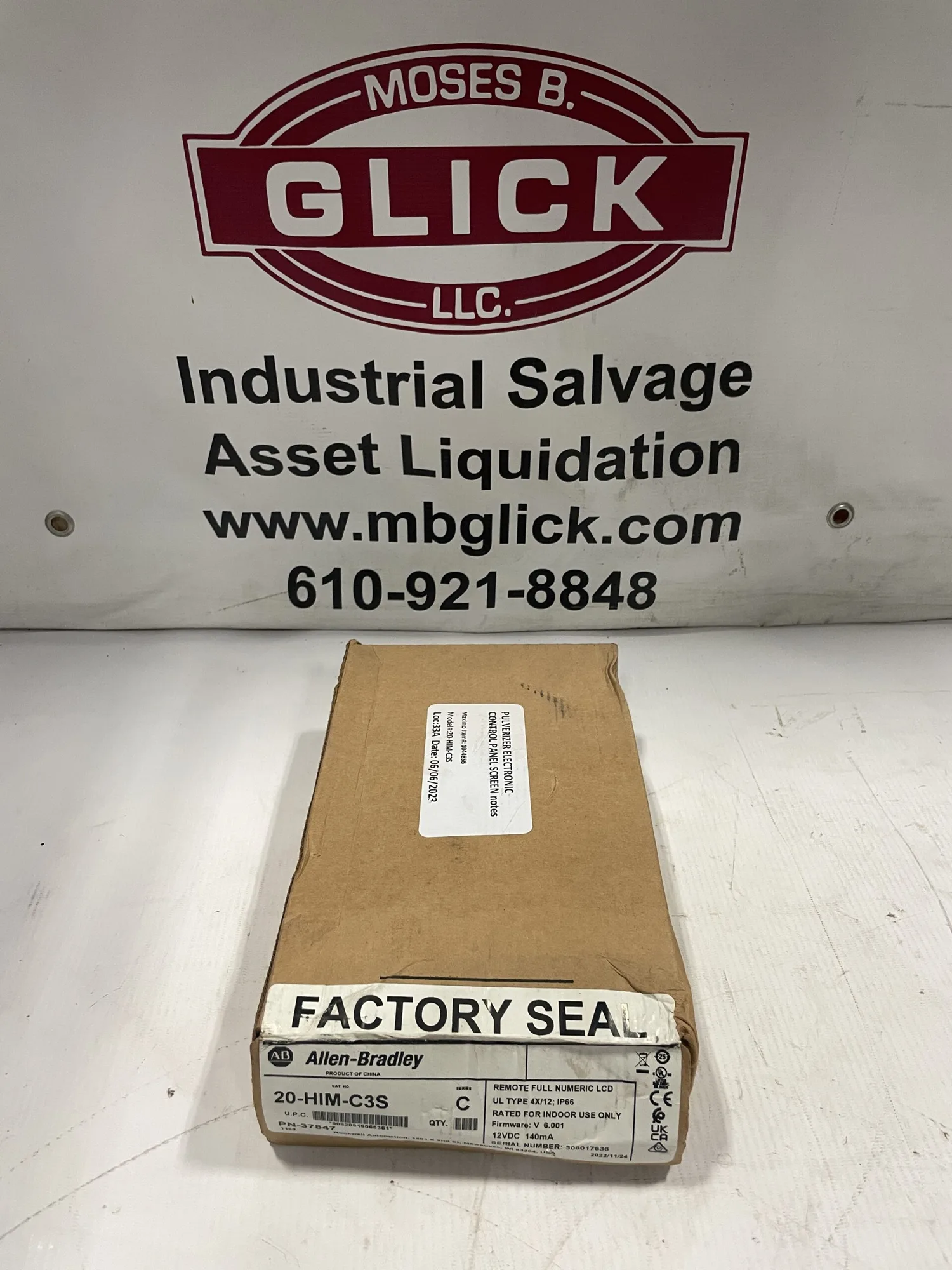 Allen-Bradley 20-HIM-C3S Ser C Powerflex HMI Keypad 12V 140mA 37847 -NIB