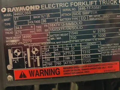 Used RAYMOND 4460C35S 4-Wheel Sit down Electric Counterbalance Forklifts Illinois US | Somerset Equipment Sales #1546152