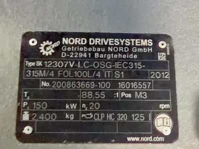 Used 2012 NORD SK 12307VLCOSGIEC315315M/4 FOL100L/4 IT Motors (misc) Ohio US | HGR 24 #1184307