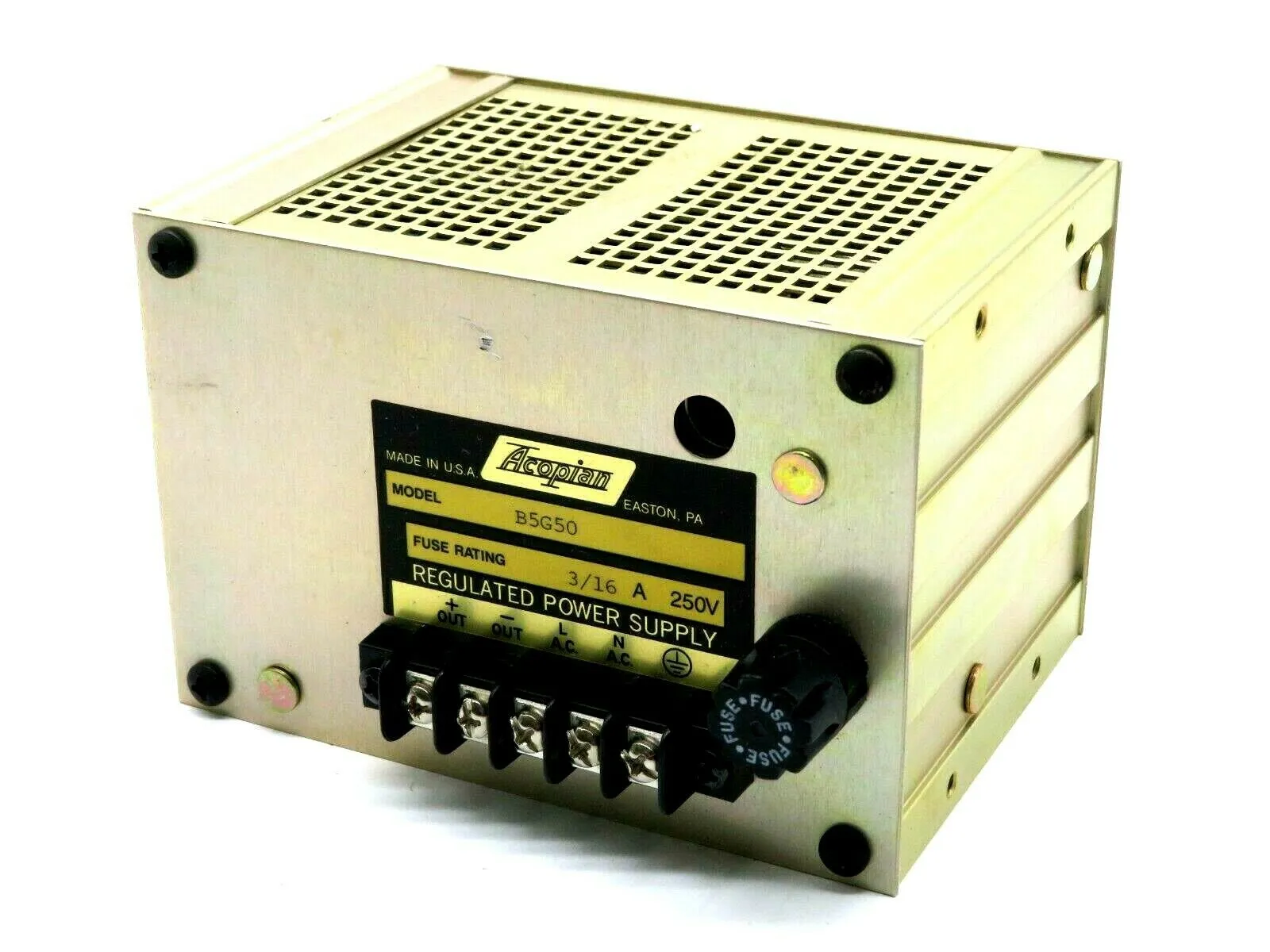 NEW ACOPIAN B5G50 REGULATED POWER SUPPLY 250V