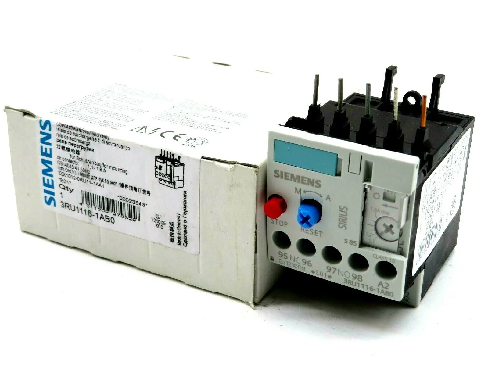 NEW SIEMENS 3RU1116-1AB0 OVERLOAD RELAY 3RU11161AB0