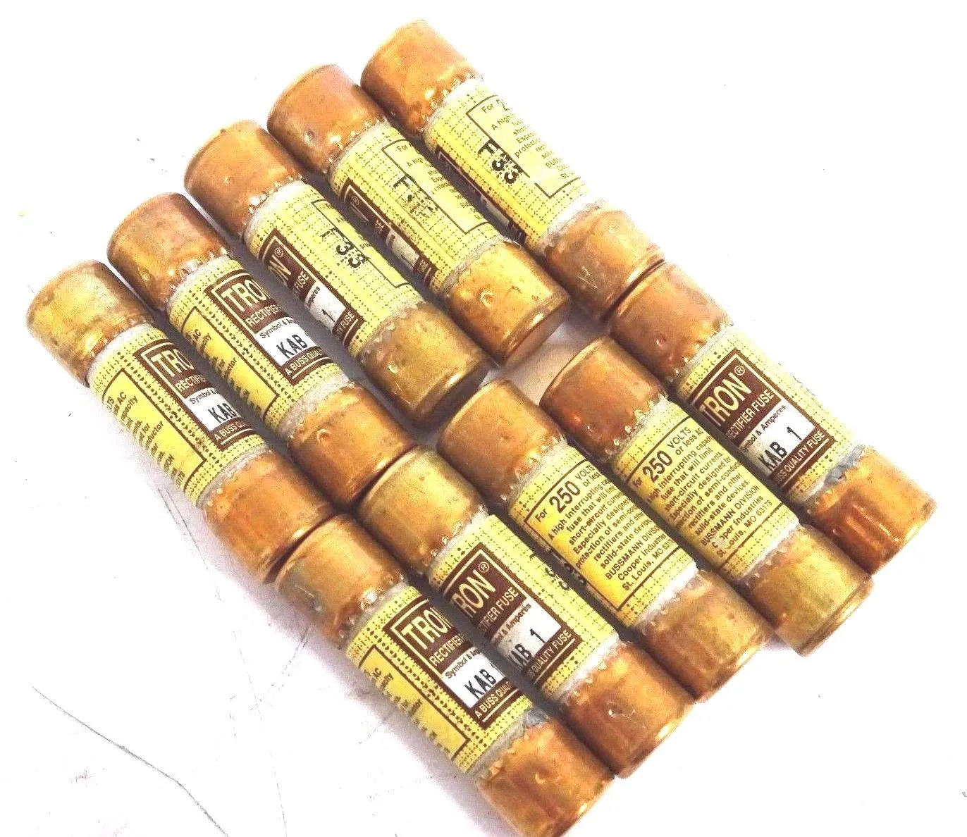 LOT OF 10 NEW TRON KAB 1 FUSES