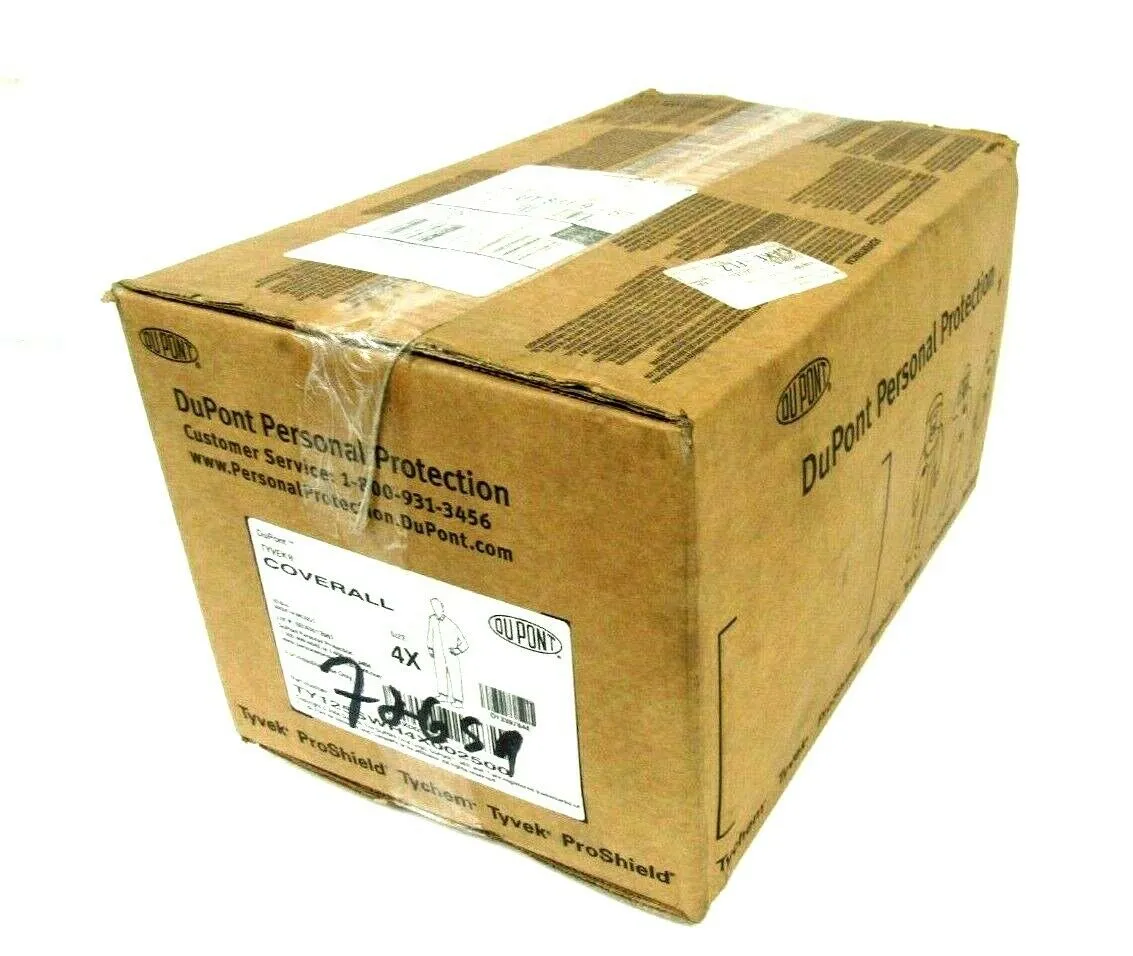 NEW DUPONT TY125SWH4X002500 TYVEK DISPOSABLE COVERALL SIZE 4X 25EA PER CASE