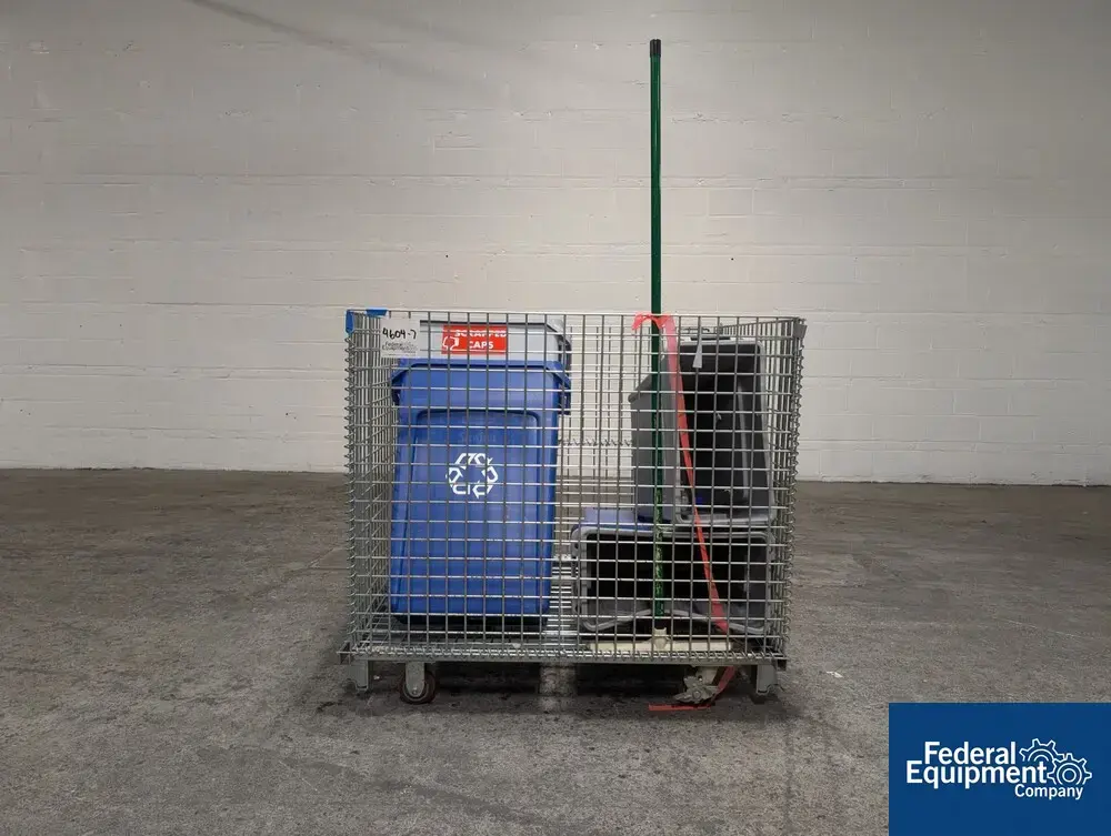 Unknown Lot of Plastic Bins in Cart