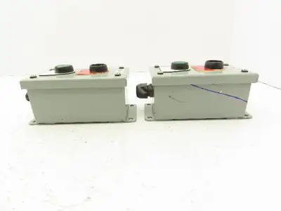 SCE-2PBI Pushbutton Control Station Enclosure Start/Stop 2-Button Box Lot of 2