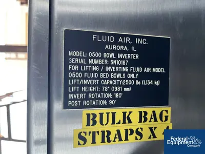 USED Fluid Air Fluid Air Fluid Bed Dryer, Model 0500, S/S