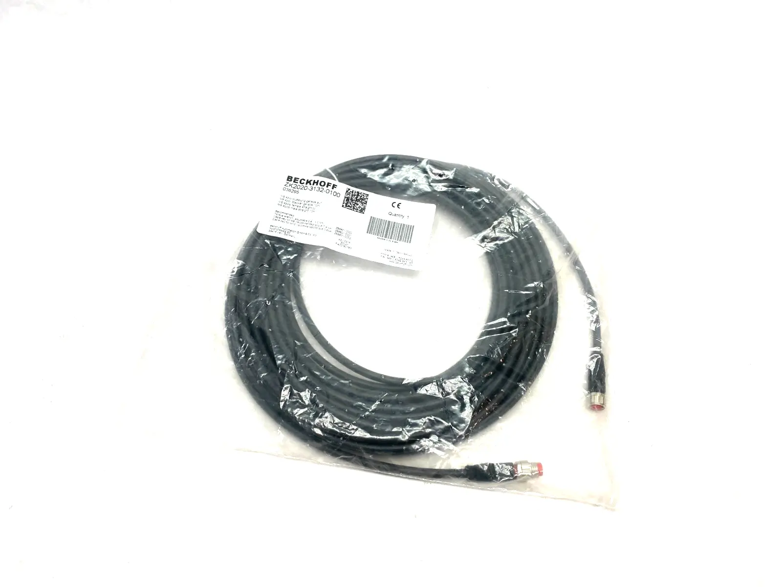 NEW BECKHOFF DOUBLE ENDED POWER CABLE M8 4-PIN 10M