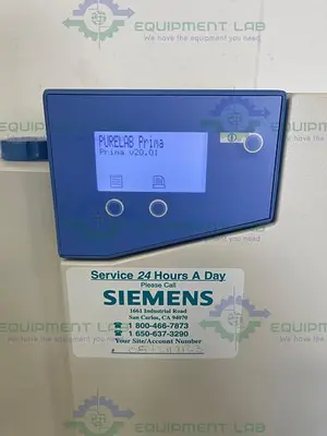 USED ELGA PR015BPM1 PURELAB PRIMA 15 WATER PURIFICATION SYSTEM W/ 25L ELGA LA611 TANK