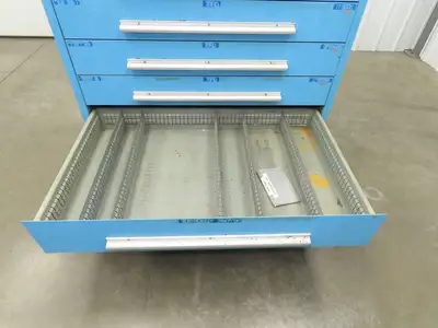 Nu-Era Modular Tool Storage Cabinet 10 Drawer 45x28x61" Stanley Vidmar Blue
