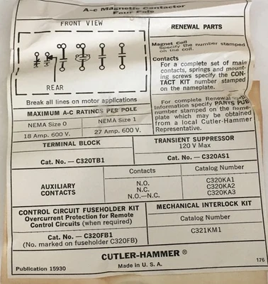 NEW Cutler-Hammer C10BN4A