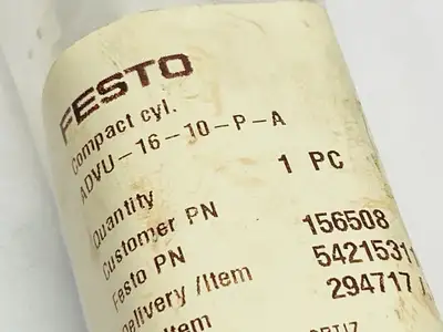ADVU-16-10-P-A, 156508 | Festo ADVU-16-10-P-A Compact Pneumatic Cylinders 16mm Dia 10mm Stroke 156508 - New