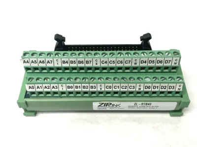 USED AUTOMATIONDIRECT ZIPLINK FEEDTHROUGH MODULE, 40-POLE, DIN RAIL MOUNT.