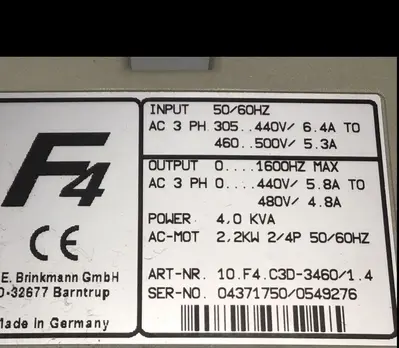 Used KEB 10.F4.C3D-3460/1.4 Power Inverters Michigan US | Ideal Machinery #584777