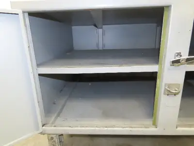 Metal Cabinet Workbench Storage 2 Door Heavy Duty 48x36" Stands 29" Tall Vintage