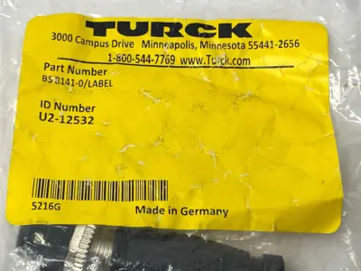 New | in-Stock Turck Male Connector, Field-Wireable Straight 4-Pin M12 U2-12532 Electrical Fittings Michigan US | Maverick Industrial Sales #1496014