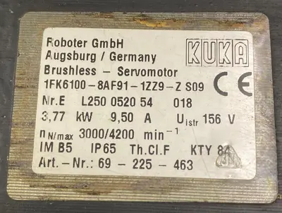 USED KUKA 1FK6100-8AF91-1ZZ9-ZS09
