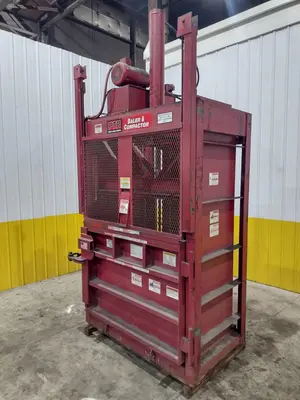 30" x 60" PTR PHILADEPHIA TRAMRAIL MODEL #2300HD VERTICAL HYRAULIC CARDBOARD BALER COMPACTOR: STOCK #23413