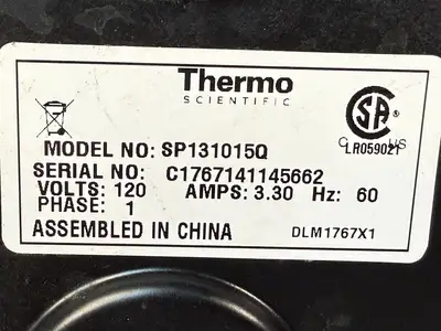 Thermo Scientific Cimarec SP131015Q 120V 3.30A 60hz 1PH (12.6.6)