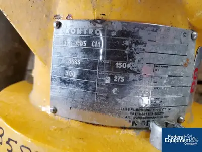 USED Kontro 1" x 1" Kontro Centrifugal Pump, S/S, 2 HP