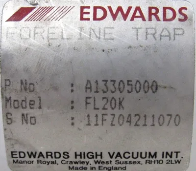 USED EDWARDS APG-L-NW16 PIRANI GAUGE FL20K FORELINE TRAP A13305000 APGLNW16