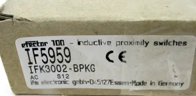 NEW IFM EFECTOR IF5959 INDUCTIVE PROXIMITY SWITCH IFK3002-BPKG