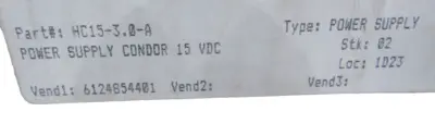 NEW CONDOR HC15-3.0-A POWER SUPPLY HC1530A