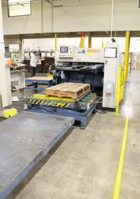 Aizawa #ARS-312, Auto Shear Cutting & Piling Line, 1/8" x 49" shear, 52.6 FPM, 150 SPM, cnc Back Gauge, magnetic feeder, roller & lifter, conveyors