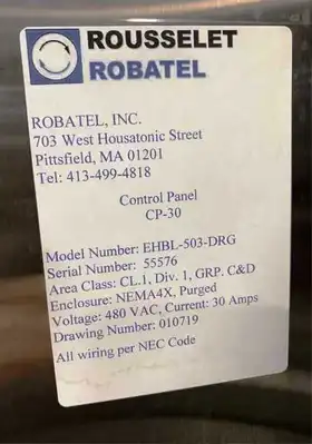 Rousselet Robatel EHBL-503-DRG peeler centrifuge, Hastelloy C-22.