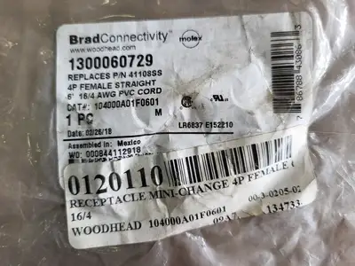 New | in-Stock WOODHEAD 104000A01F0601 Cable & Wire British Columbia CA | Lenmark #248737