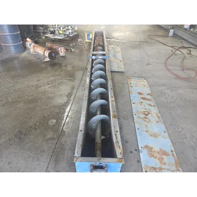 Used 12" Dia. X 17' Long Industrial Carbon Steel Screw Auger Conveyor