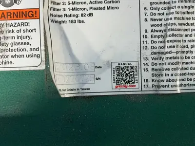 Used 2023 GRIZZLY INDUSTRIAL T28798 Dust Collectors Ohio US | HGR 24 #1343789