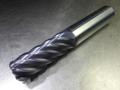 Kyocera/SGS 1" 6 Flute Carbide CR Endmill 1" Shank .25" R 35161 (LOC2180)