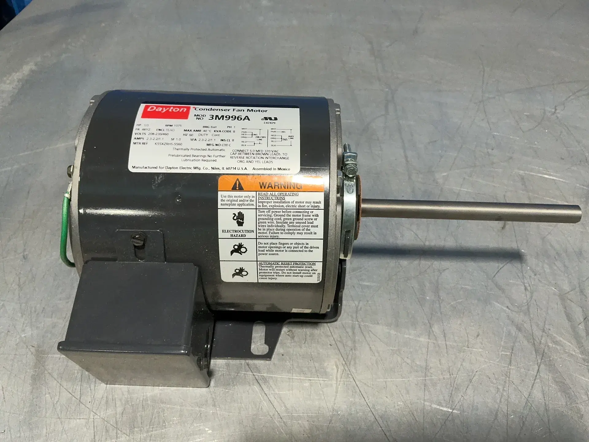 Used DAYTON 3M996A Motors (misc) Ohio US | HGR 24 #1566991