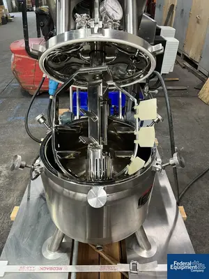 USED Lee Industries 15 Gal Lee Tri Shaft Turbo Emulsifier Reactor, 316 S/S, 30/125#