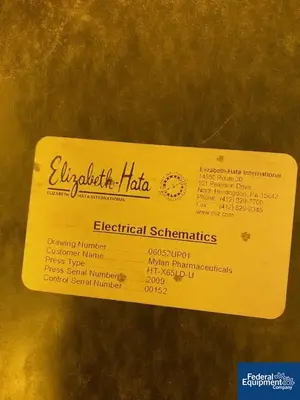 USED Elizabeth-HATA Elizabeth Hata Tablet Press, Model HT-X65LD-U, 65 Station