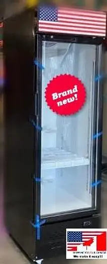 24" wide glass door display refrigerator