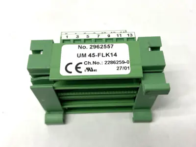 USED PHOENIX CONTACT TERMINATION BOARD 2962557 BROKEN DIN LATCH