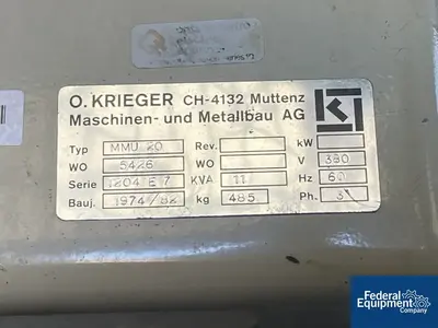 USED Krieger 20 Liter Krieger Mixer, Model MMU20, S/S