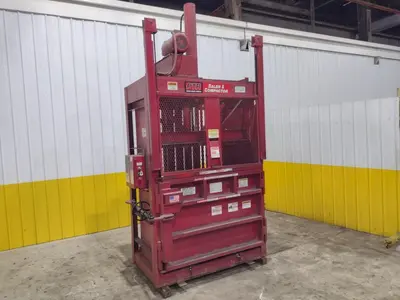 30" x 60" PTR PHILADEPHIA TRAMRAIL MODEL #2300HD VERTICAL HYRAULIC CARDBOARD BALER COMPACTOR: STOCK #23413