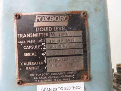 Foxboro Pneumatic Liquid Level Transmitter type 13FA