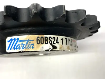 USED MARTIN FINISHED BORE ROLLER CHAIN SPROCKET 24 TEETH SHELFWARE